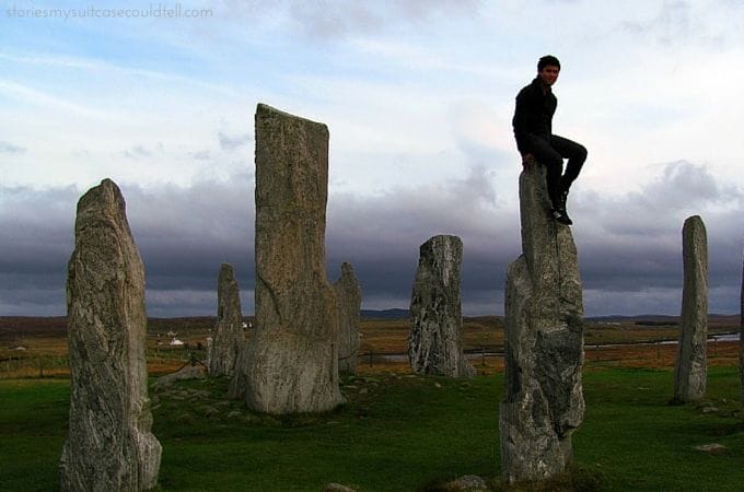Sitting on top of the Callanish Stones, Isle of Lewis