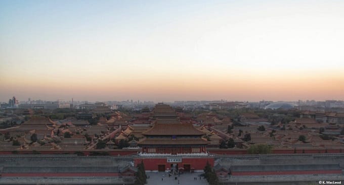 A view of the Forbidden City from Jingshang Park in Beijing