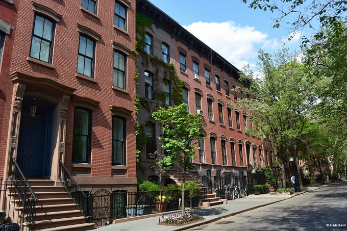 Brownstone townhouses in New York's West Village