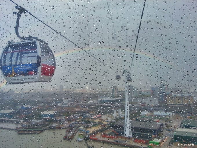 Rainbow over the Thames from Emirates Air Line