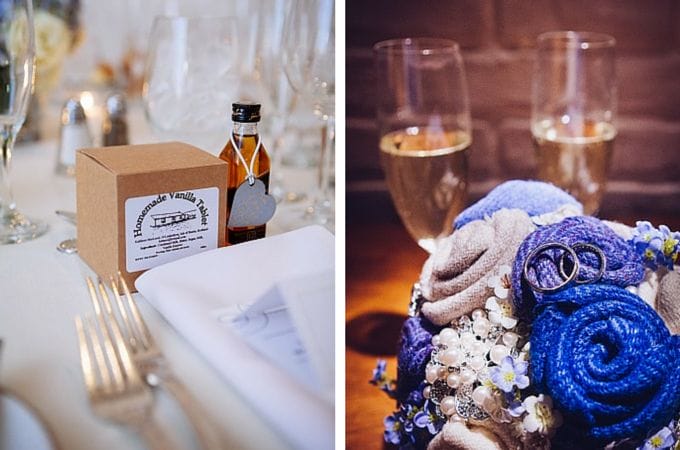 Luskentyre tablet and Tiger Textiles bridal bouquet
