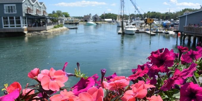 Flowers on the bridge at Kennebunkport, Maine