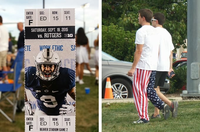 Ticket to the Penn State American football game