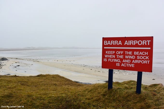 Barra airport sign