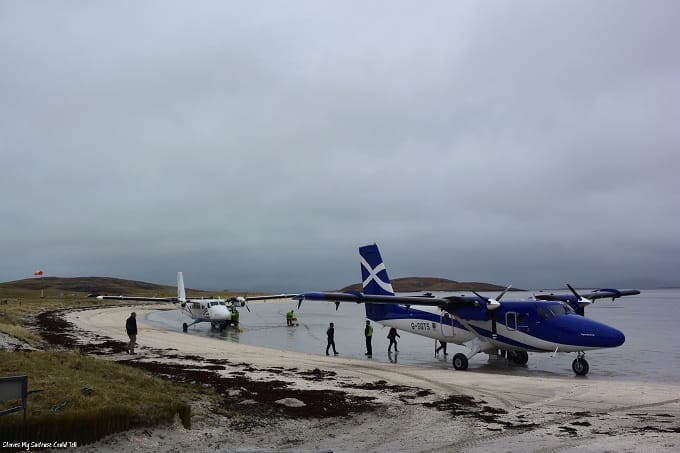 Two planes at Barra Airport
