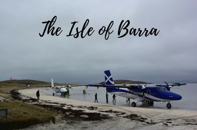 Plane landing Isle of Barra