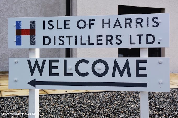 Harris Distillery Welcome Sign