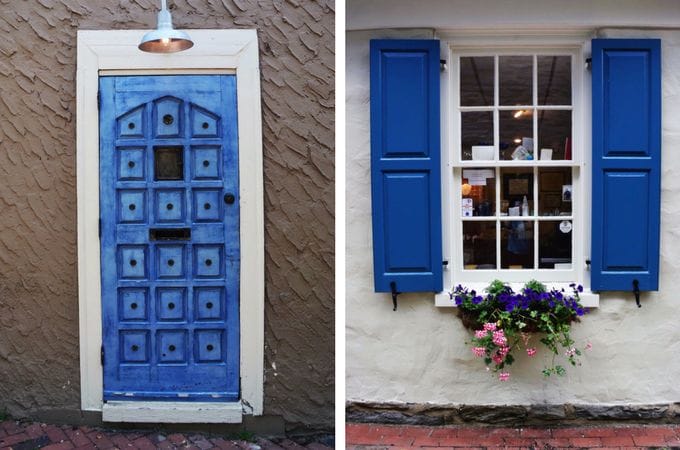 Blue doorway Chestnut Hill
