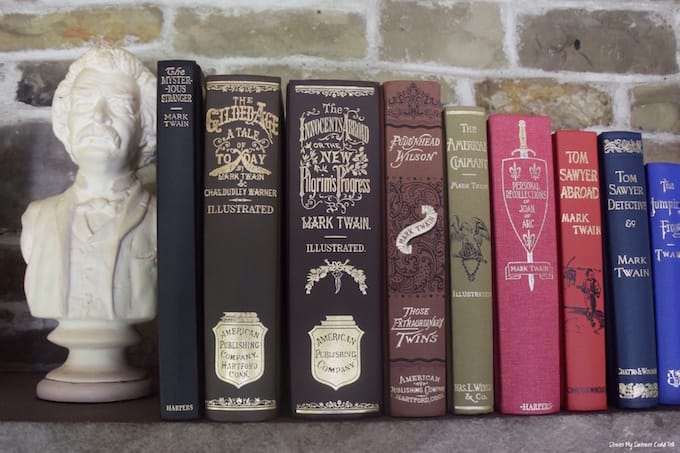 Mark Twain books on shelf