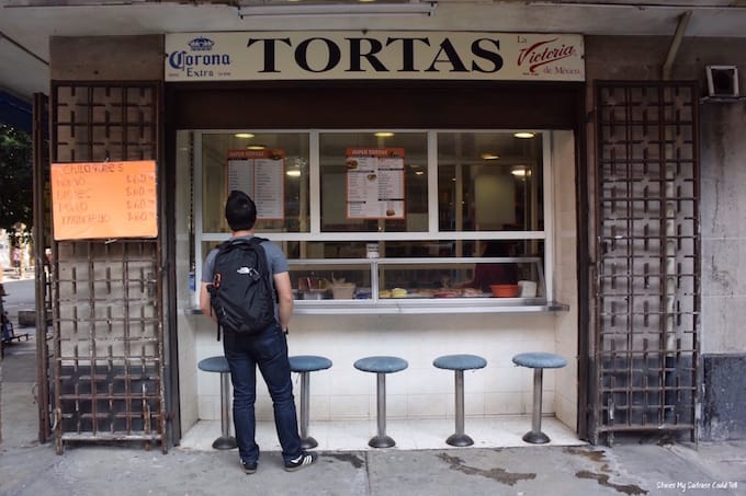 Torta sandwich counter Mexico City