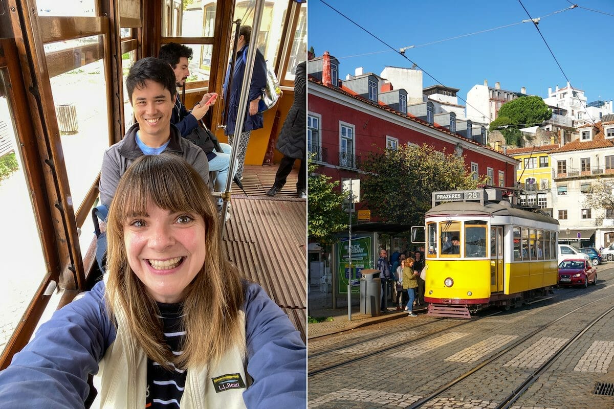 Riding Tram 28 in Lisbon